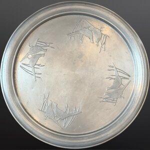 🦆 Vintage 1950s West Bend Pheasant Aluminum Tray — Oversized-  Mid-Century